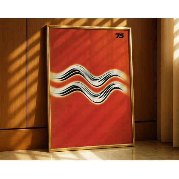 Abstract Modern Wave Wall Art Print, Unframed Paper Poster 24x36in