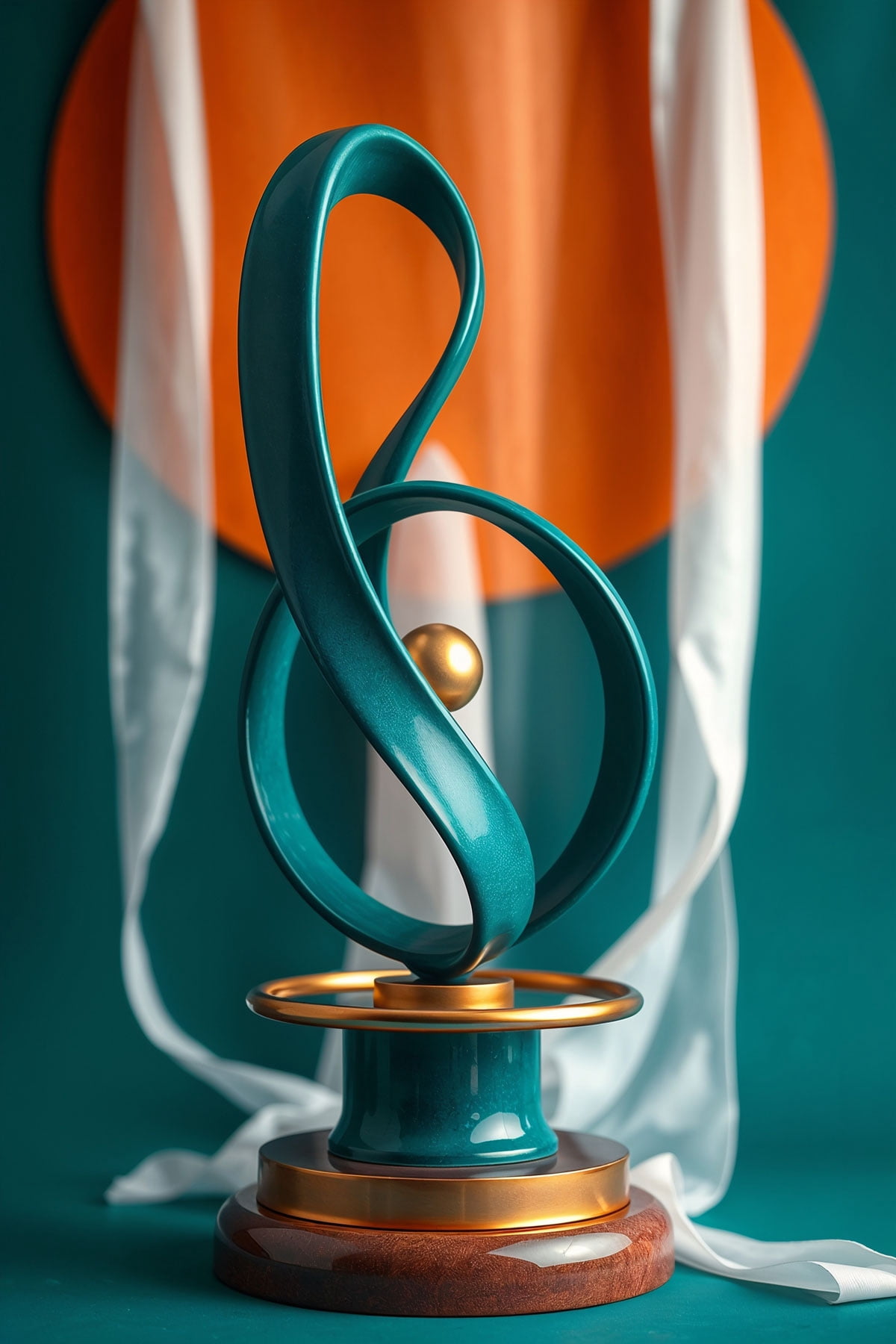 Abstract Treble Clef Abstract Modernist Treble Clef Sculpture Poster Print 【Rolled Canvas ...