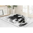 thumbnail image 1 of Abstract Monkey Rug, Large Rug, Personalized Rug, Blue Eyed Old Monkey Rug, Small Rug, Animal Rug, Step Rug, Custom Rug, Black and White Rug, 2.6'x6.5' - 80x200 cm, 1 of 8