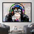 thumbnail image 1 of Abstract Monkey Wall Decor, Dj Monkey Art, Music Lover Monkey Canvas Art, Thinking Monkey Printed Canvas, Trendy Monkey Artwork, Canvas Wall Decor - 3P-White Framed, 1 of 9
