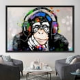 thumbnail image 1 of Abstract Monkey Wall Decor, Dj Monkey Art, Music Lover Monkey Canvas Art, Thinking Monkey Printed Canvas, Trendy Monkey Artwork, Canvas Wall Decor - Natural Framed, 1 of 9