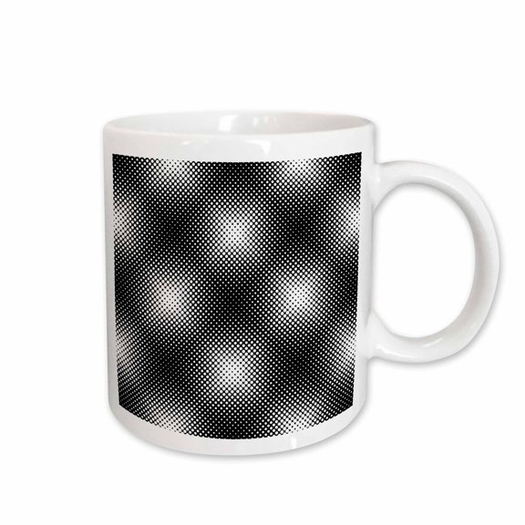 3drose, Abstract Monochrome Geometrical Dot Pattern Background Design, 11oz Mug