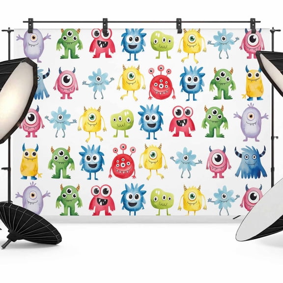 Abstract Monster Photography Backdrop 7x5FT, Colorful Cartoon Funny Photo Backdrops, Background for Photography Studio Photo Studio Background, Back Drop for Photoshoot