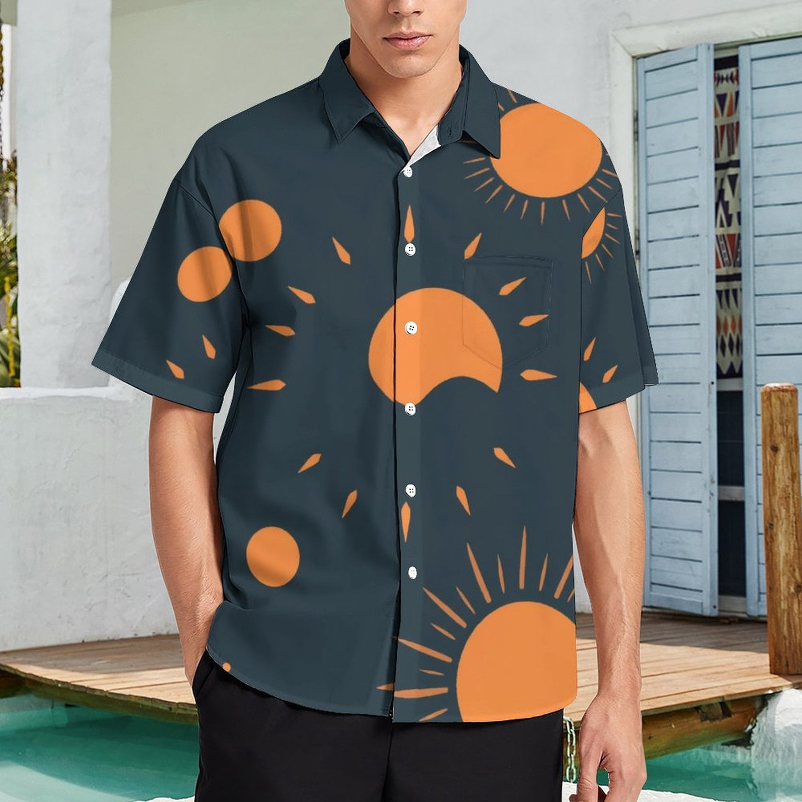 Men's James Short Sleeve Shirt - Half Moon Print