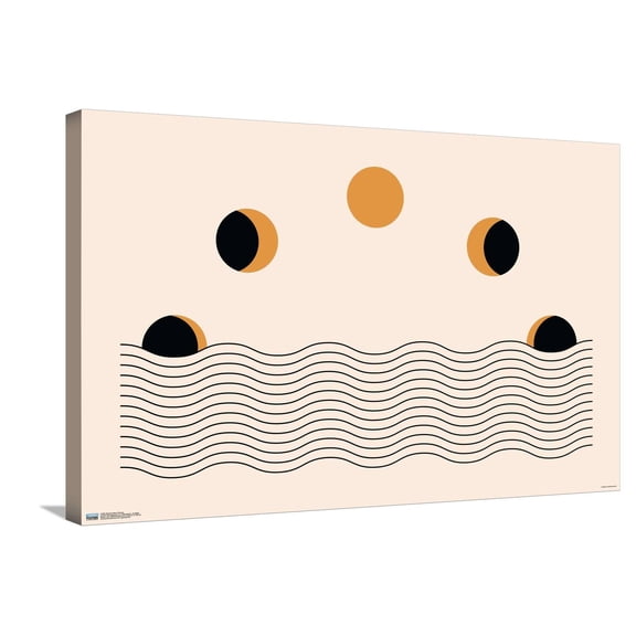 Abstract Moon Phases Canvas Wall Poster, 22.375" x 34"