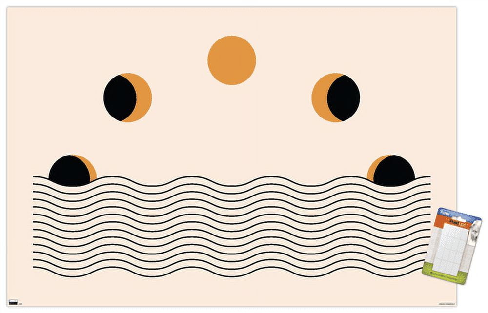 Abstract Moon Phases Wall Poster, 22.375" x 34"