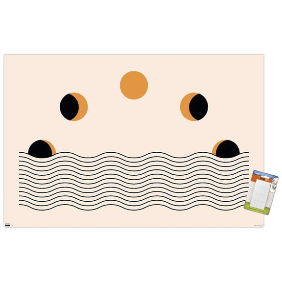 Abstract Moon Phases Wall Poster, 22.375" x 34"