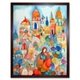thumbnail image 1 of Abstract Moroccan Cityscape Folk Art Art Print Framed Poster Wall Decor 12x16 inch, 1 of 5