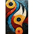 thumbnail image 1 of Abstract Mosaic Circle Canvas Painting Wall Art for Living Room， Bedroom， Office， Dining Room， and Hallway, 1 of 8