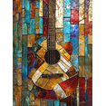 thumbnail image 1 of Abstract Mosaic Guitar Wall Art Canvas Painting，Suitable for Living Room， Bedroom， Office， Study， and Hotel Decoration., 1 of 8
