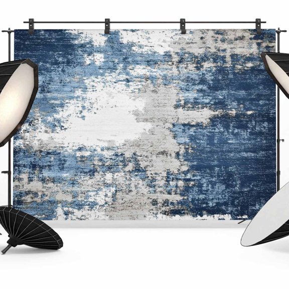 Abstract Mottled Texture Backdrop for Photography, Gray Blue Gradient Photo Backdrop Portrait Background Party Banner Photo Backgrounds for Studio Booth Props, 7x5ft