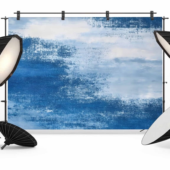 Abstract Mottled Texture Backdrop for Photography, White Blue Gradient Photo Backdrop Portrait Background Party Banner Photo Backgrounds for Studio Booth Props, 7x5ft