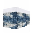thumbnail image 1 of Abstract Mottled Texture Bed Skirt Queen Size 16&nbsp;Inch Drop, Blue Gary Stitching Wrap Around Dust Ruffle Bedskirts, Wrinkle & Fade Resistant Easy Fit Bedskirt with Adjustable Elastic, 1 of 8