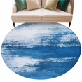 thumbnail image 1 of Abstract Mottled Texture Round Area&nbsp;Rug 8ft Blue White Gradient Non-Slip&nbsp;Washable Circle Rugs Soft Felt Indoor Floor Mat for Bedroom Kitchen Living Room Bathroom, 1 of 9