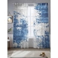 thumbnail image 1 of Abstract Mottled Texture Sheer Curtains 96 Inches Long 2 Panels Retro Gary Blue Gradient Light Filtering Semi Sheer Window Curtains Drapes for Bedroom Living Room 52"x96", 1 of 7