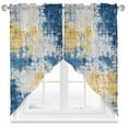 thumbnail image 1 of Abstract Mottled Texture Swag Curtain Valance for Windows, Retro Blue Yellow Gradient Window Treatments Short Swag Topper for Kitchen Windows Bathroom Bedroom, 28"x36", 1 of 8