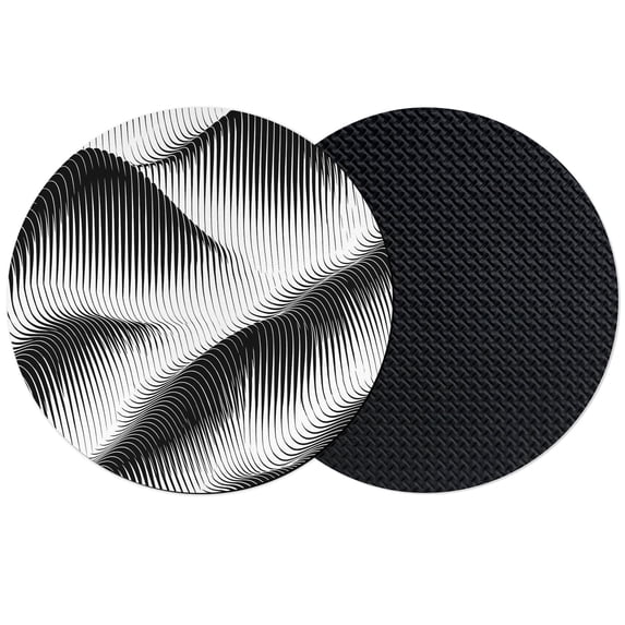 Abstract Mountain Coasters Set of 2, Absorbent Coasters for Drinks, Modern Simple Geometric Stripes Art Coaster for Desk Coffee Table Protection, Home Decor House Warming Gifts 4"