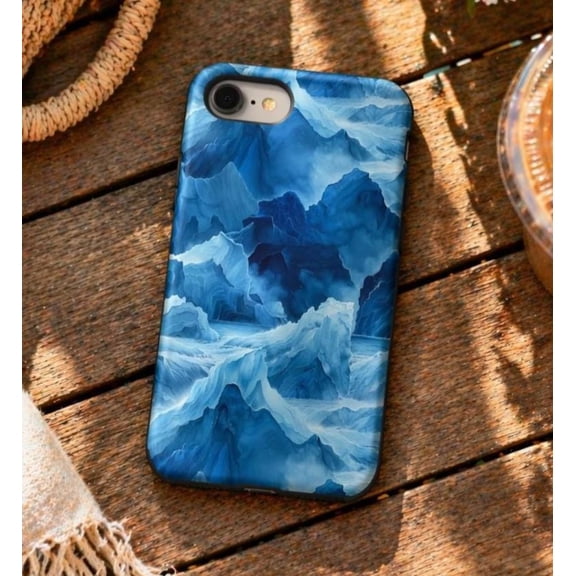 Abstract Mountain Ice Landscape Case iPhone 17 16 15 14 13 12 11 Pro Max