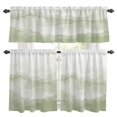 thumbnail image 1 of Abstract Mountain Kitchen Curtains Valances and Tiers Set of 3 Green Watercolor Gradient Peak Tier Curtains and Valance with Rod Pocket for Small Windows, 27.5"x36", 1 of 9