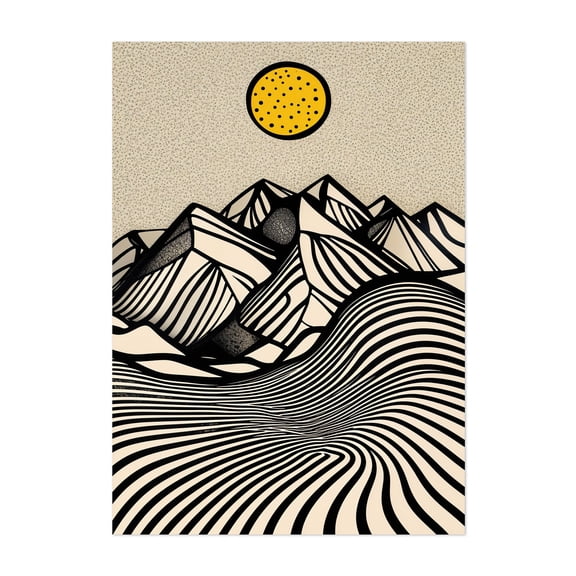 Abstract Mountain Landscape 01 - Photography Abstract Geometric Line Art Mountain Modern Art Minimalist Surrealism Unframed Wall Art Print 4 x 6 inches