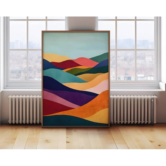 Abstract Mountain Landscape Print, Aesthetic Home Decor, Wall Art Modern Print, Colorful Boho Poster,, Size 16x24 UNFFRAMED F03.1.8l2472