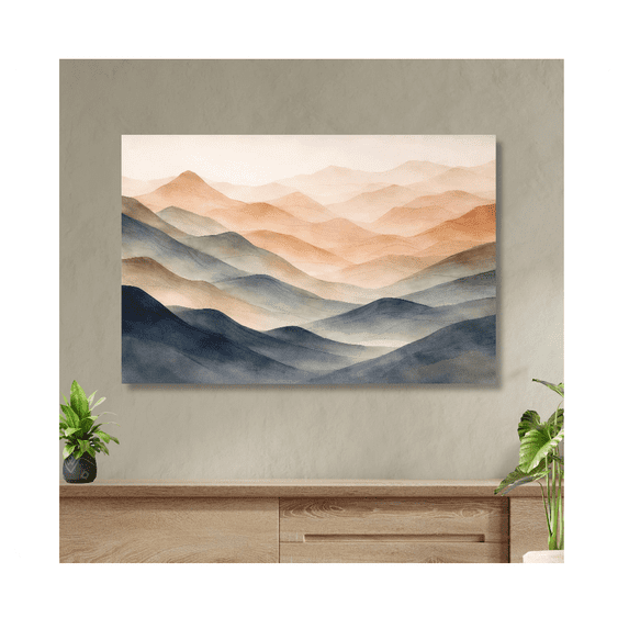 Abstract Mountain Landscape Wall Art Minimalist Nature Poster Neutral ...