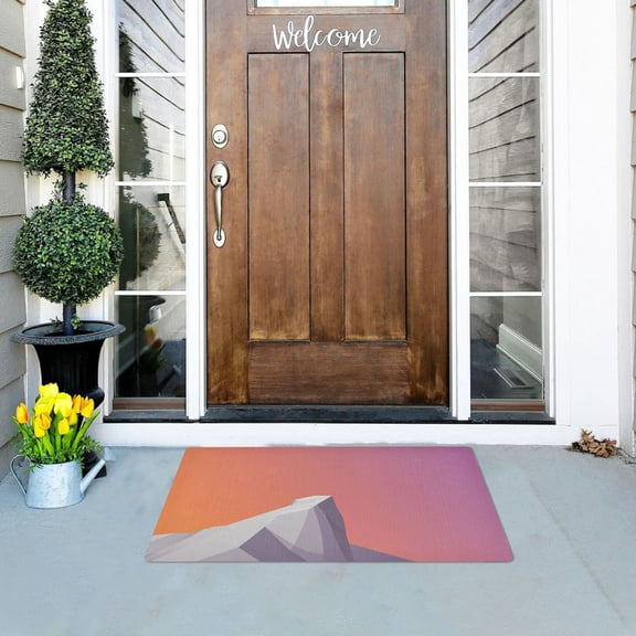 Abstract Mountain Pattern Versatile Absorbent Door Mat, Non-Slip, Easy to Clean 32''x20''