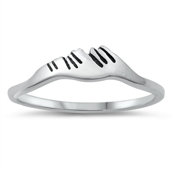 Abstract Mountain Range Ring .925 Sterling Silver Band Jewelry Female Male Unisex Size 4