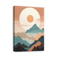 thumbnail image 1 of Abstract Mountain Sun Wall Decor Modern Bathroom Decor for Office Bedroom Kitchen Dining Room 12x16 Inch, 1 of 7