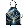 thumbnail image 1 of Abstract Mountains Apron, Dreamy Night at Woodland Astro Sky River Through Symmetry, Unisex Kitchen Bib with Adjustable Neck for Cooking Gardening, Adult Size, Night Blue and Coconut, by Ambesonne, 1 of 4