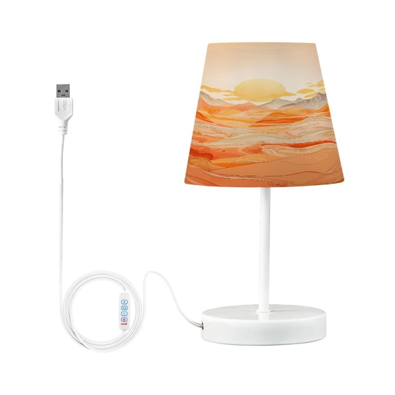 Abstract Mountains and Sun Desk Lamp LED Table Nightstand Lamps with 3 Color Temperatures for Home Bedroom Living Room Decor 6x11