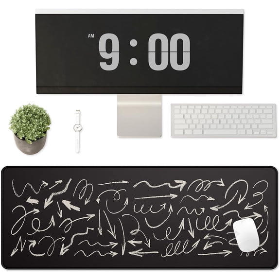 Abstract Mouse Pad, Personalized Topographic Mousepad, Durable Non-Slip Rubber Base Minimalist Computer Desk Mat for Home Game Office Essentials, 31.5x11.8 in