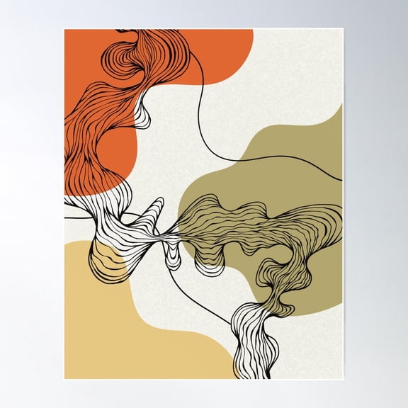 Abstract Move Poster Wall Art, Modern Wall Decor For Living Room Bedroom, 8x12 UNFRAMED