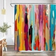 thumbnail image 1 of Abstract Multicolor Shower Curtain Rainbow Colorful Geometric Color Art Striped Bathroom Polyester Curtains Set Home Bathtub Decor with Hooks 36Wx70H Inch, 1 of 6