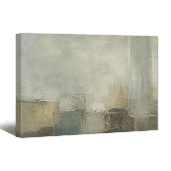 Abstract Mural Canvas Wall Art Gradient Beige Green Textured Picture Print, Neutral Minimalist Artwork Modern Paintings for Living Room Bedroom Home Office Decor