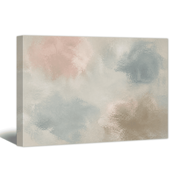 Abstract Mural Canvas Wall Art Gradient Blush Blue Textured Picture ...