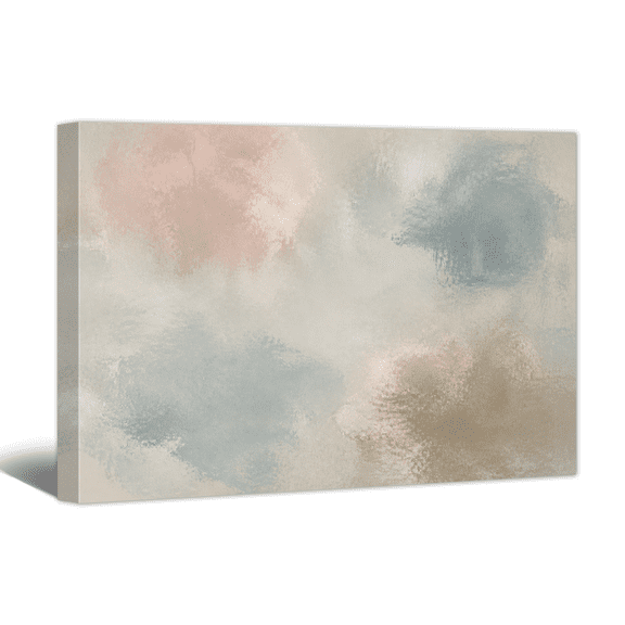 Abstract Mural Canvas Wall Art Gradient Blush Blue Textured Picture Print, Neutral Minimalist Artwork Modern Paintings for Living Room Bedroom Home Office Decor
