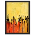 thumbnail image 1 of Abstract Music Band Figures In Warm Acrylic Tones Musical Artwork Framed Wall Art Print A4, 1 of 4