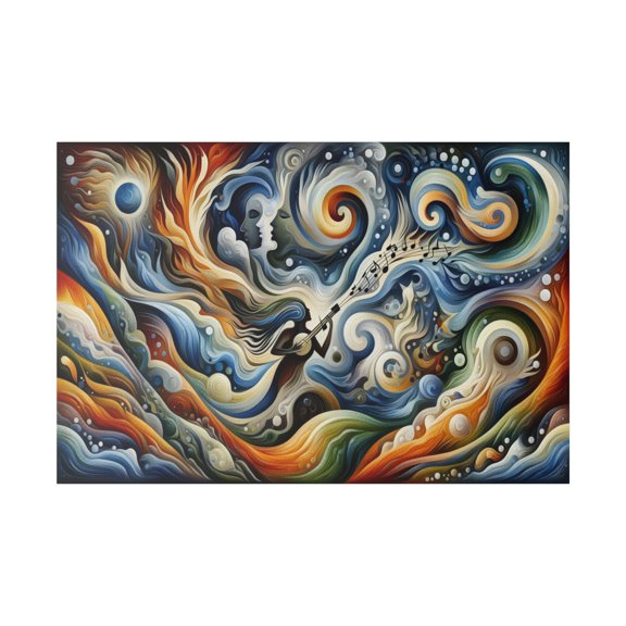 Abstract Music World Player II - Canvas Ready to Hang! Wall Art Decor