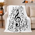 thumbnail image 1 of Abstract Musical Note Treble Clef Composition, Dramatic Artistic Scene, Warm Flannel Blanket for Office and Dorm, Art Lovers Graduation Gift, Artistic Home Decor, 1 of 9