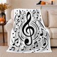 thumbnail image 1 of Abstract Musical Treble Clef Design Swirling Notes Upbeat, Dramatic Artistic Scene, Warm Flannel Blanket for Home Library and Reading Nook, Art Lovers Thanksgiving Gift, Artistic Home Decor, 1 of 9