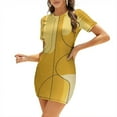 thumbnail image 1 of Abstract Mustard Yellow Artwork Short Dress Dresses For Woman Fairy Dress, 1 of 9