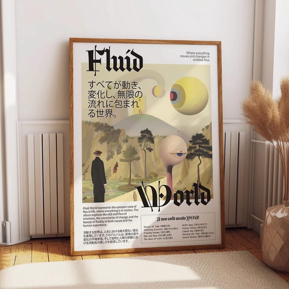 Abstract Nature Ethereal Art Poster - Surreal Landscape Fluid World Print – Dreamlike Mystical Nature Wall Art Wall Art, Modern Wall Decor, 8x12 UNFRAMED