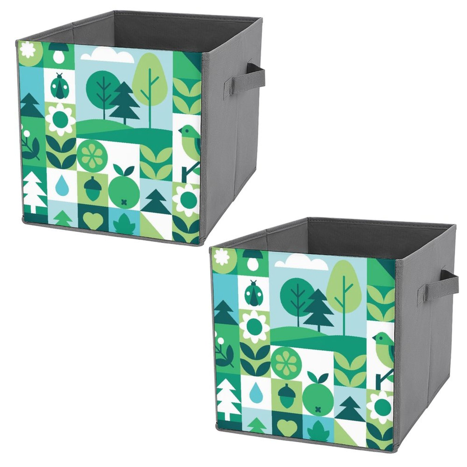 Abstract NatureStorage Box With Easy Carry Handle, Collapsible Storage