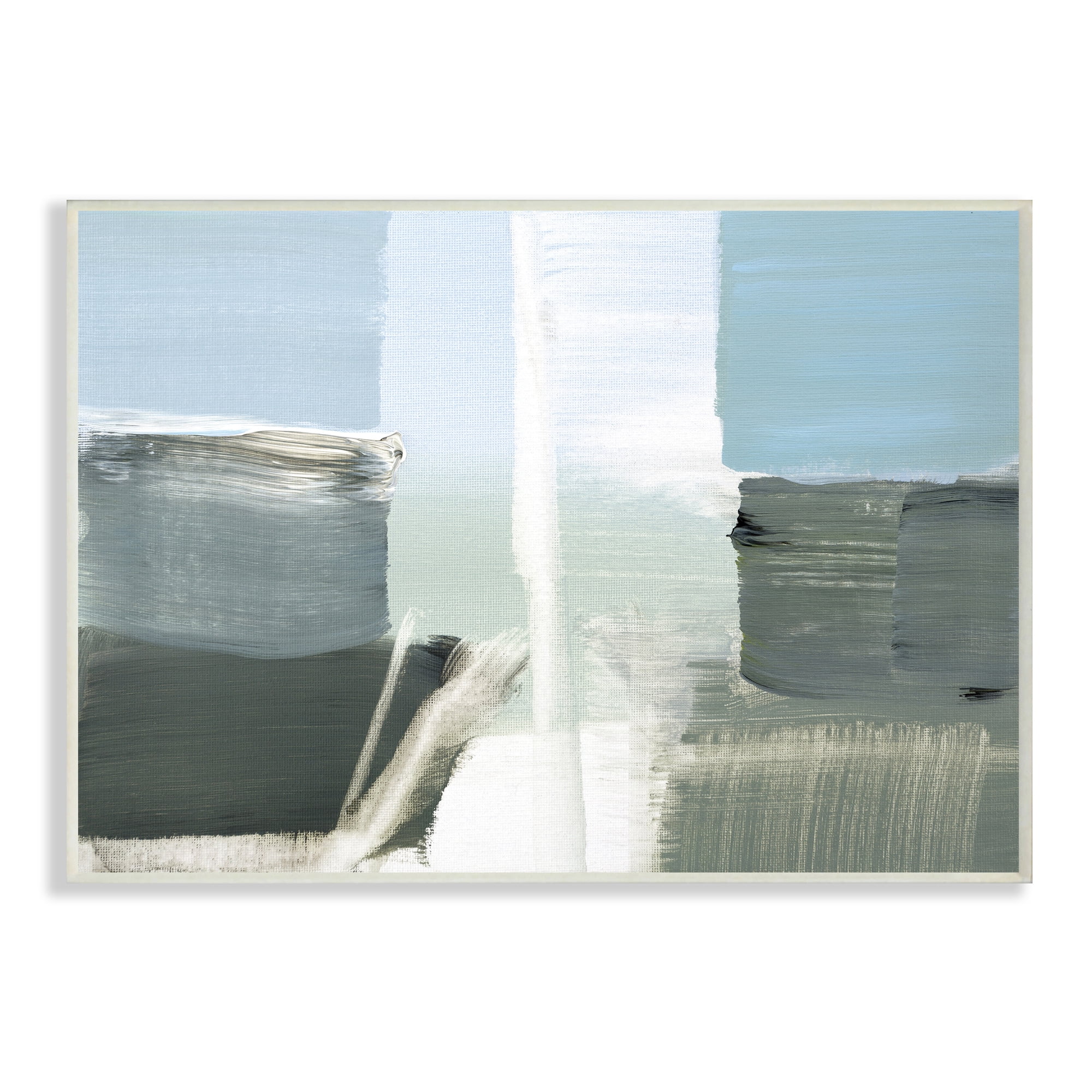 Stupell Industries Abstract Nautical Inspired Split Blue White Landscape,13 x 19,Designed by Stephane Villafane