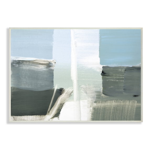 Stupell Industries Abstract Nautical Inspired Split Blue White Landscape,13 x 19,Designed by Stephane Villafane