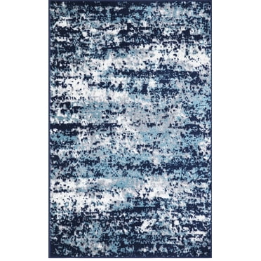 Abstract Navy 3 ft. x 5 ft. Area Rug