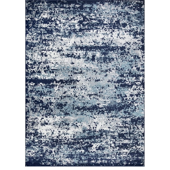 Abstract Navy 8 ft. x 10 ft. Area Rug