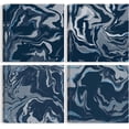 thumbnail image 1 of Abstract Navy Blue Canvas Prints Wall Art Paintings Flowing Water Texture Pictures Artwork 4 Pieces Framed Wall Décor for Living Room Bedroom Bathroom 12"x12", 1 of 5