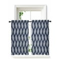 thumbnail image 1 of Abstract Navy Blue,Curtains 45 Inch Length,Sheer Curtains for Bedroom Living Room Window Modern Minimalistic Geometric Stripes Rod Pocket Drapes Kitchen Curtains Small Half Window 42"x45" 2 Panels, 1 of 7